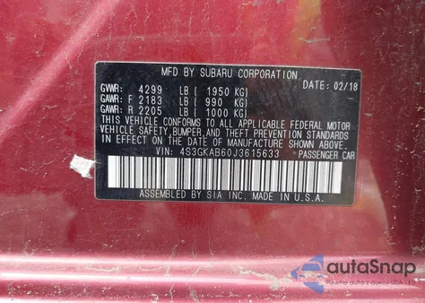 2018 Subaru Impreza 2.0I Premium z USA, uszkodzony, nr VIN 4S3GKAB60J3615633